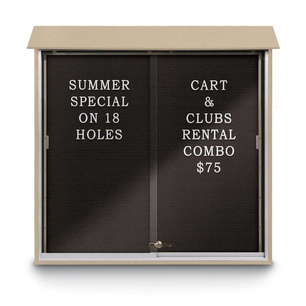 United Visual Products Outdoor Enclosed Combo Board, 72"x36", Bronze Frame/White Porc & Cork UVCB7236ODBZ-WHTPORC-CORK - main